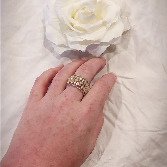 Mixed Metal AAA Cubic Zirconia Infinity Ring - Picture 5 of 7